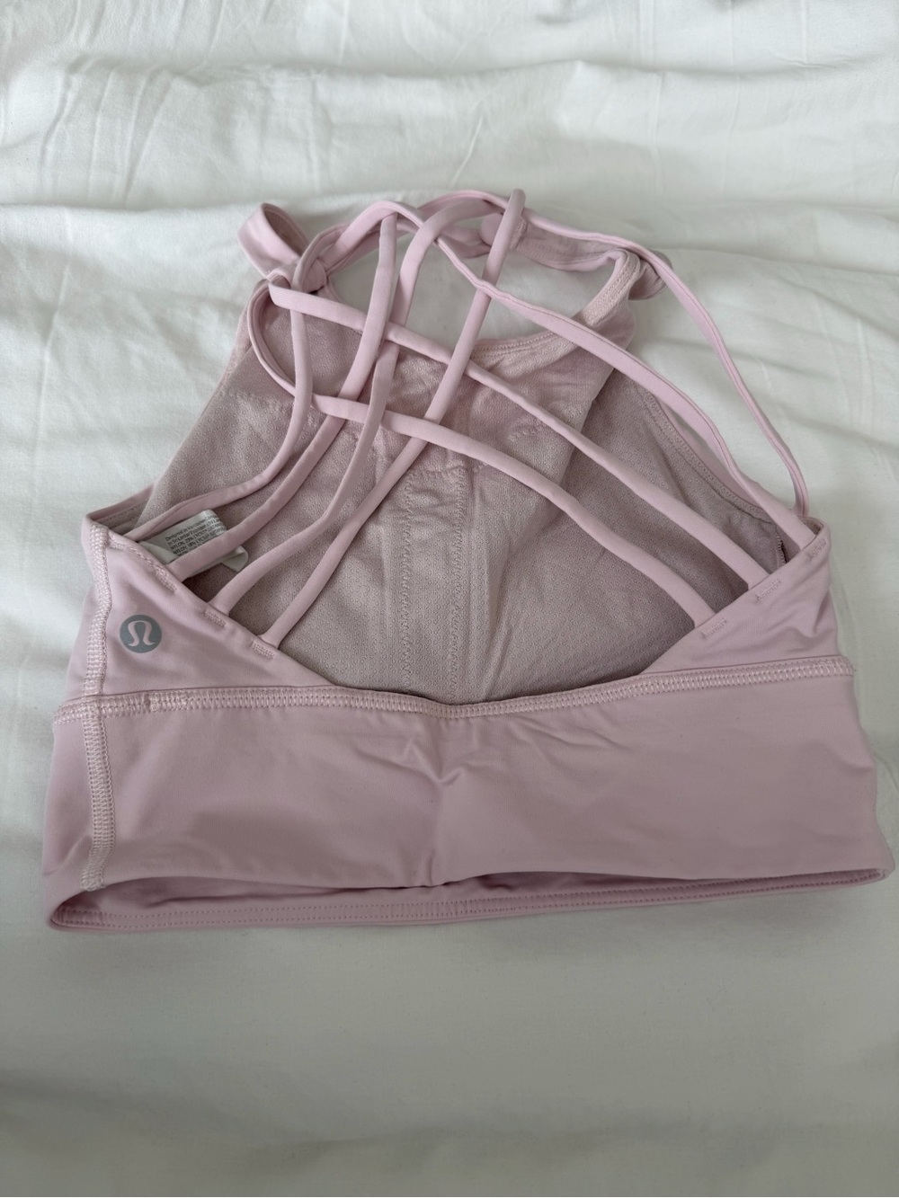 lululemon athletica Pale Pink Strappy Back Sports Bra